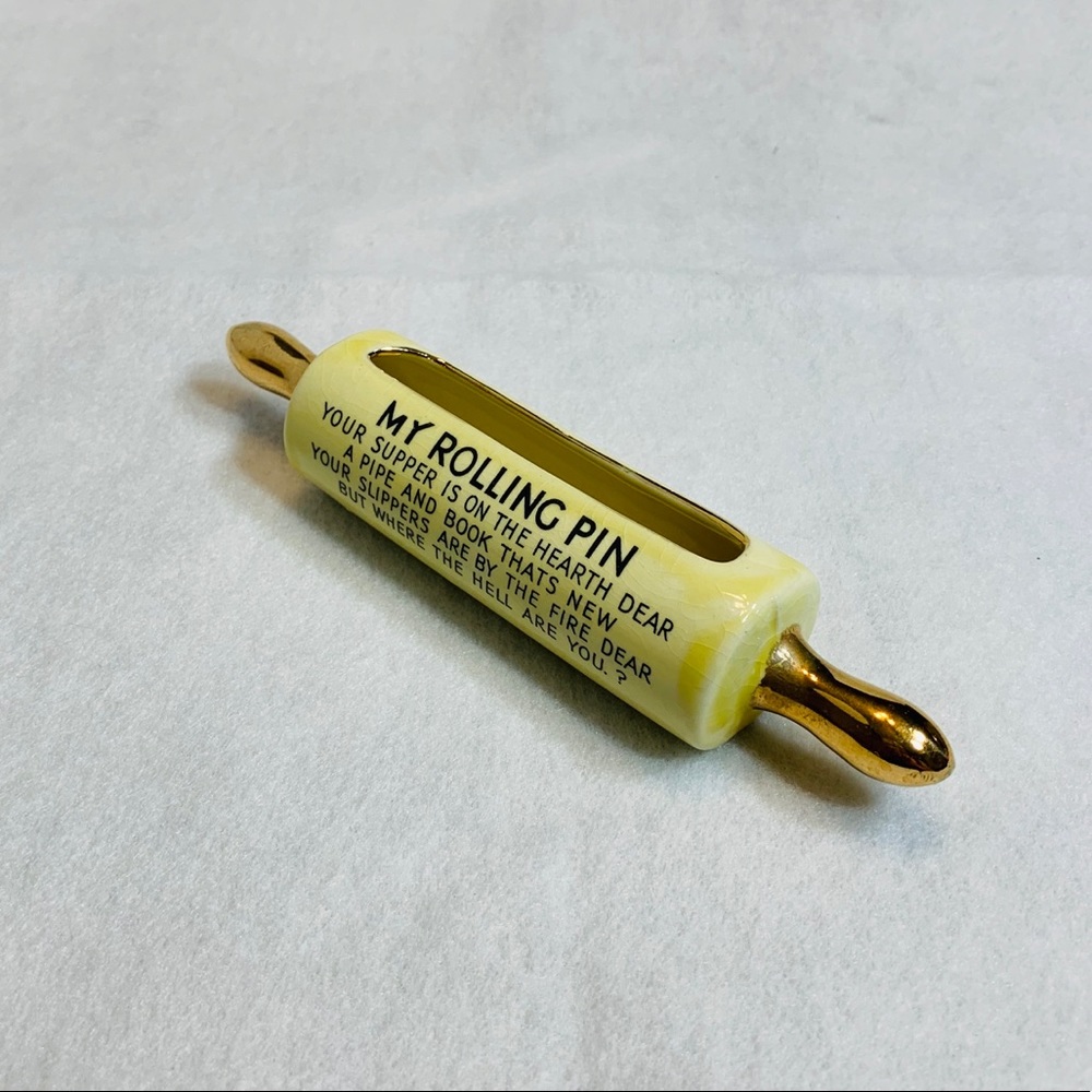 Ceramic Rolling Pin Recipe or Business Card Holder - Picture 7 of 9
